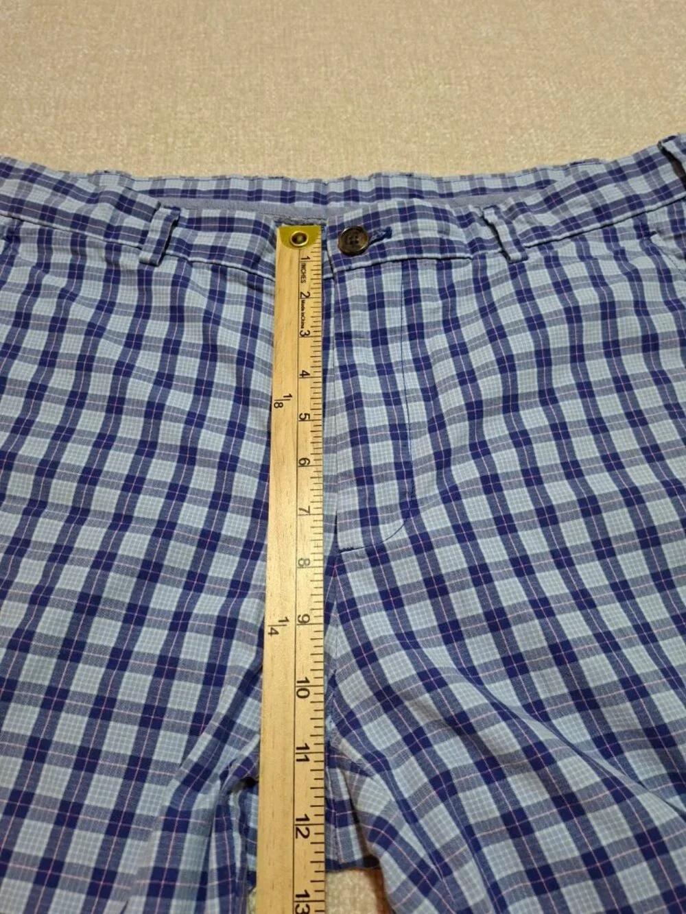 Brooks Brothers Blue Plaid Cotton Golf Shorts Men's 36